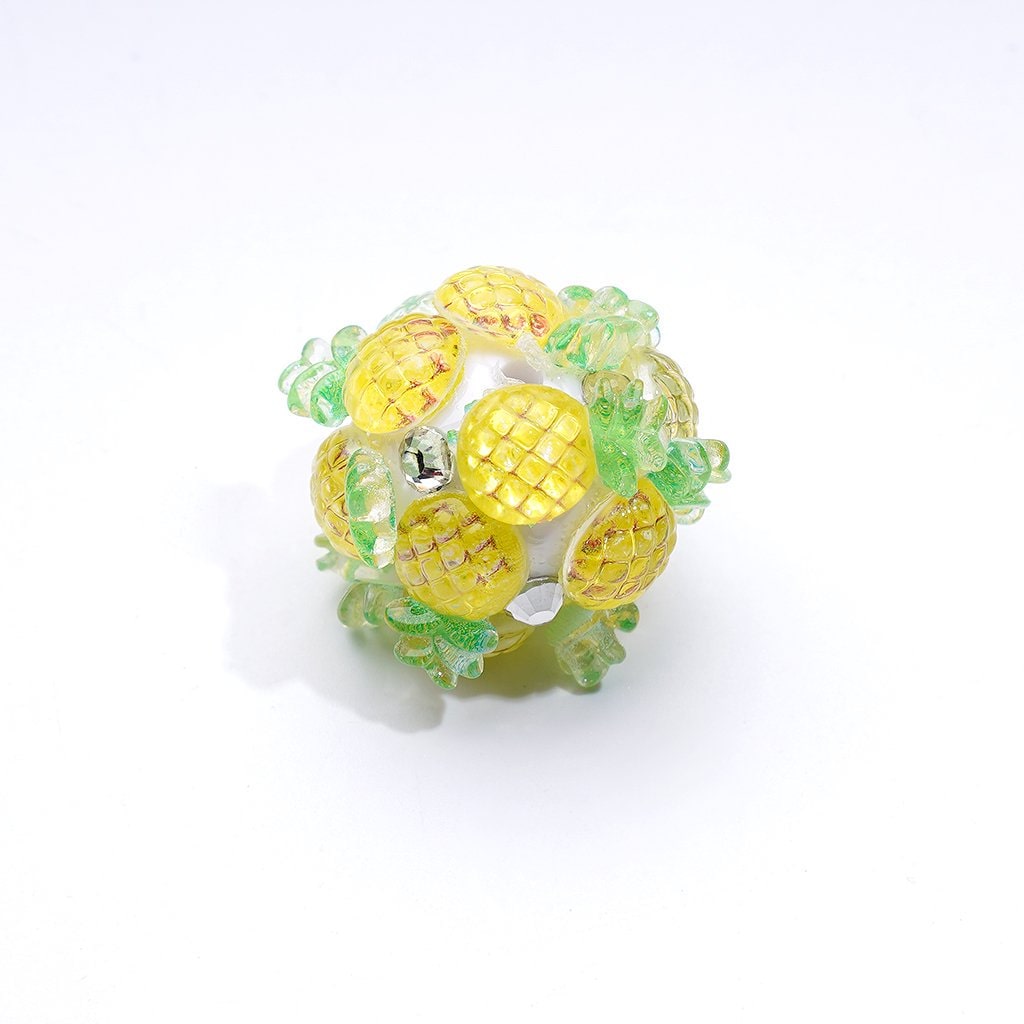 Cute Fruit Acrylic Beads – Grapes, Peaches, Lemons, Pineapples, Cherries, Strawberries, Green Apples, and Watermelons, Approx. 22MM