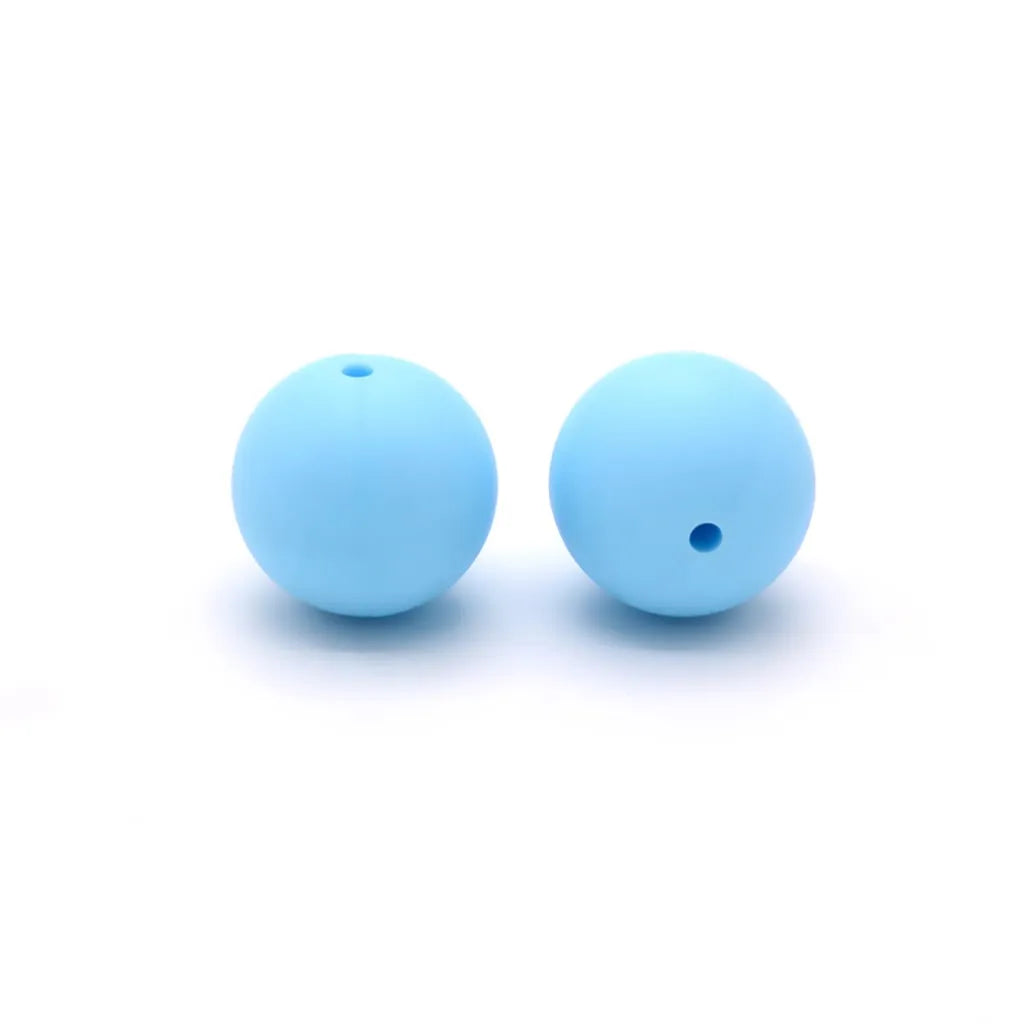 Solid Colored Silicone Beads 15 mm