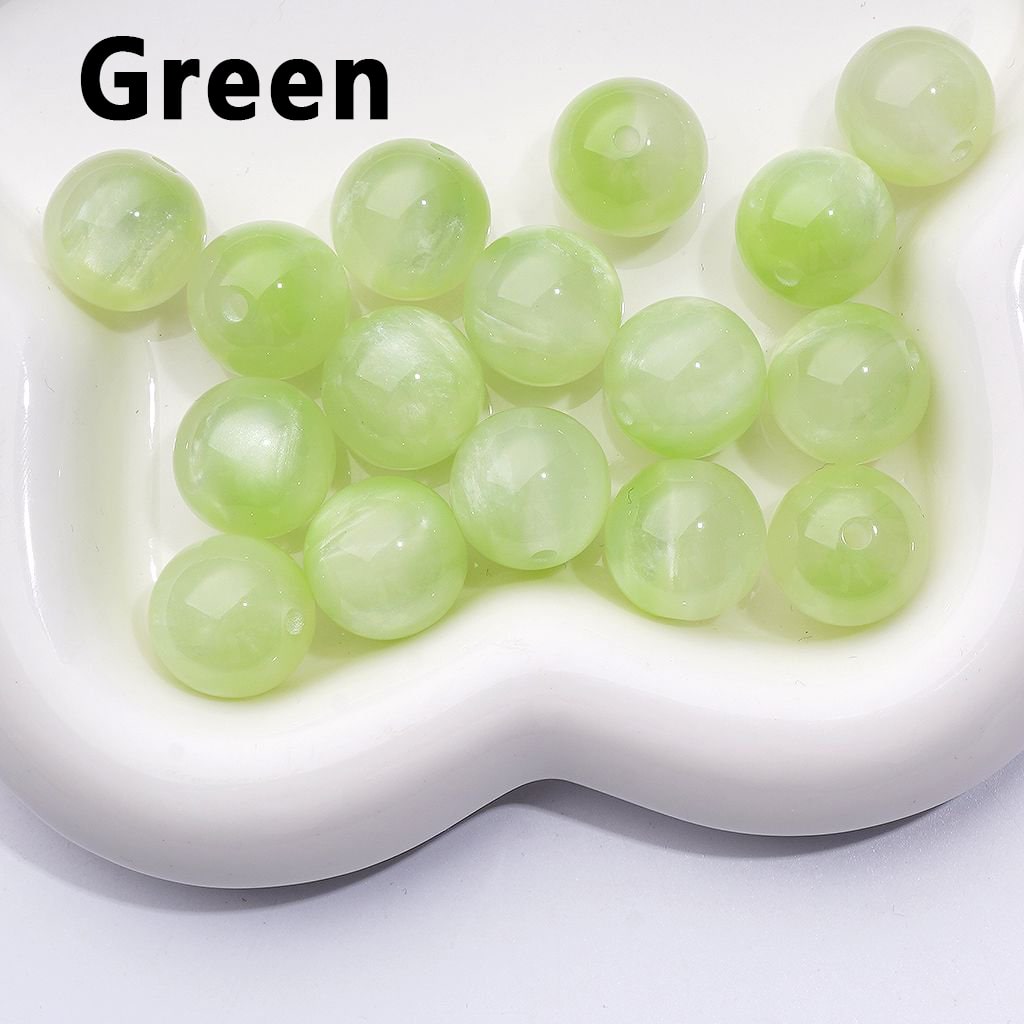Vibrant Cat Eye Multi-Color Round Acrylic Beads with a Luminous Glow, 16MM