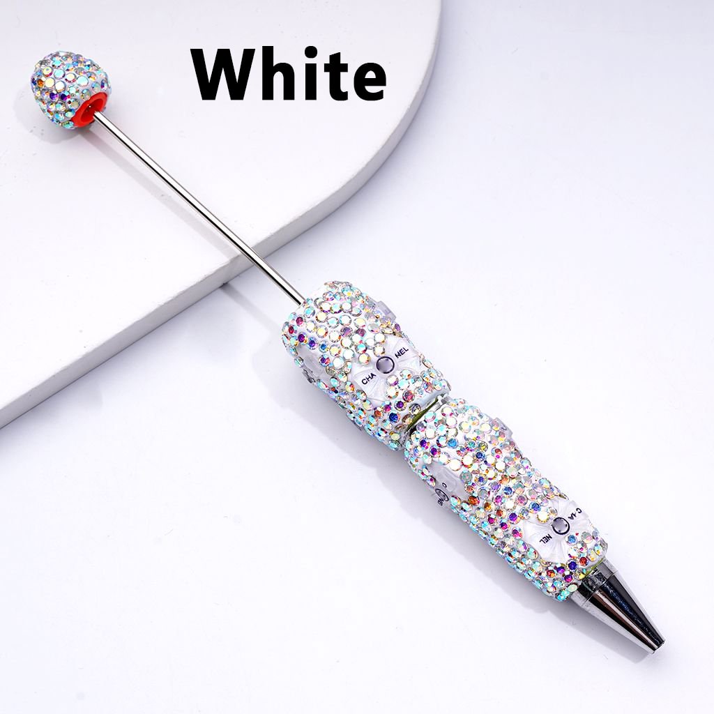 Beadable Clay Pens with Mini AB Rhinestone Bowknots – Fully Covered Sparkle Design