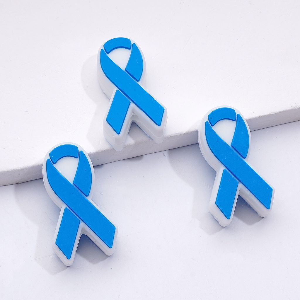 Vibrant Silicone Focal Beads with Colorful Ribbon Designs