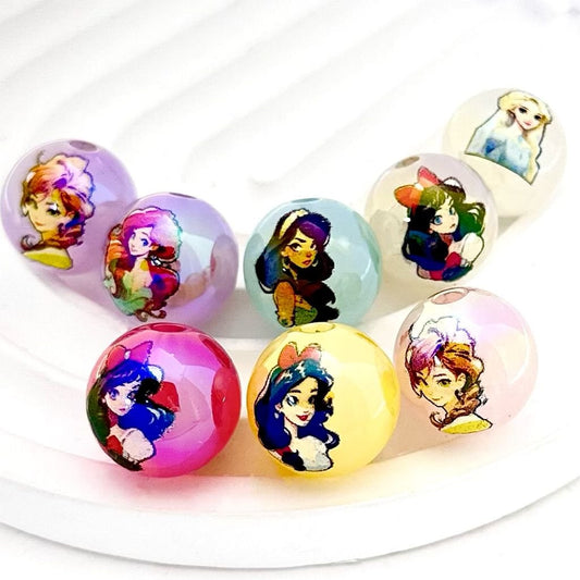 Storybook Icons Charming Tiara Round Jelly Color Beautiful Acrylic Beads, Random Mix, 16MM