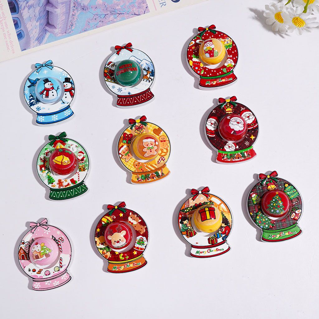 Acrylic Beads  Hollowed Crystal Ball with Bowtie Christmas Tree Santa Claus Snowman Gingerbread Man Bell Gift Box Reindeer & Round Beads, Random Mix (Please Read the Description)