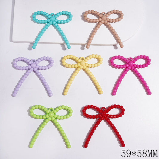 Vibrant Large Bowtie-Shaped Acrylic for DIY Charms Pendants and Jewelry Accessories, 59*58MM, Multi-Color, Random Mix