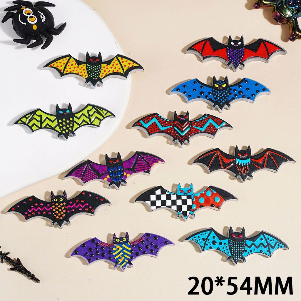 Acrylic Beads Halloween Bat, 20*54MM Multi-Color Random Mix