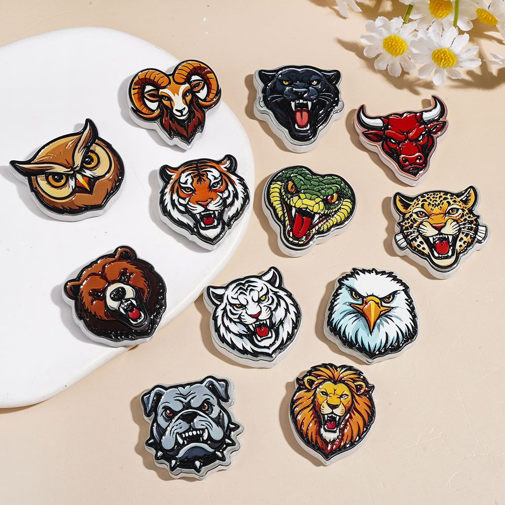 Acrylic Beads Animal Head in Various Types, Random Mix