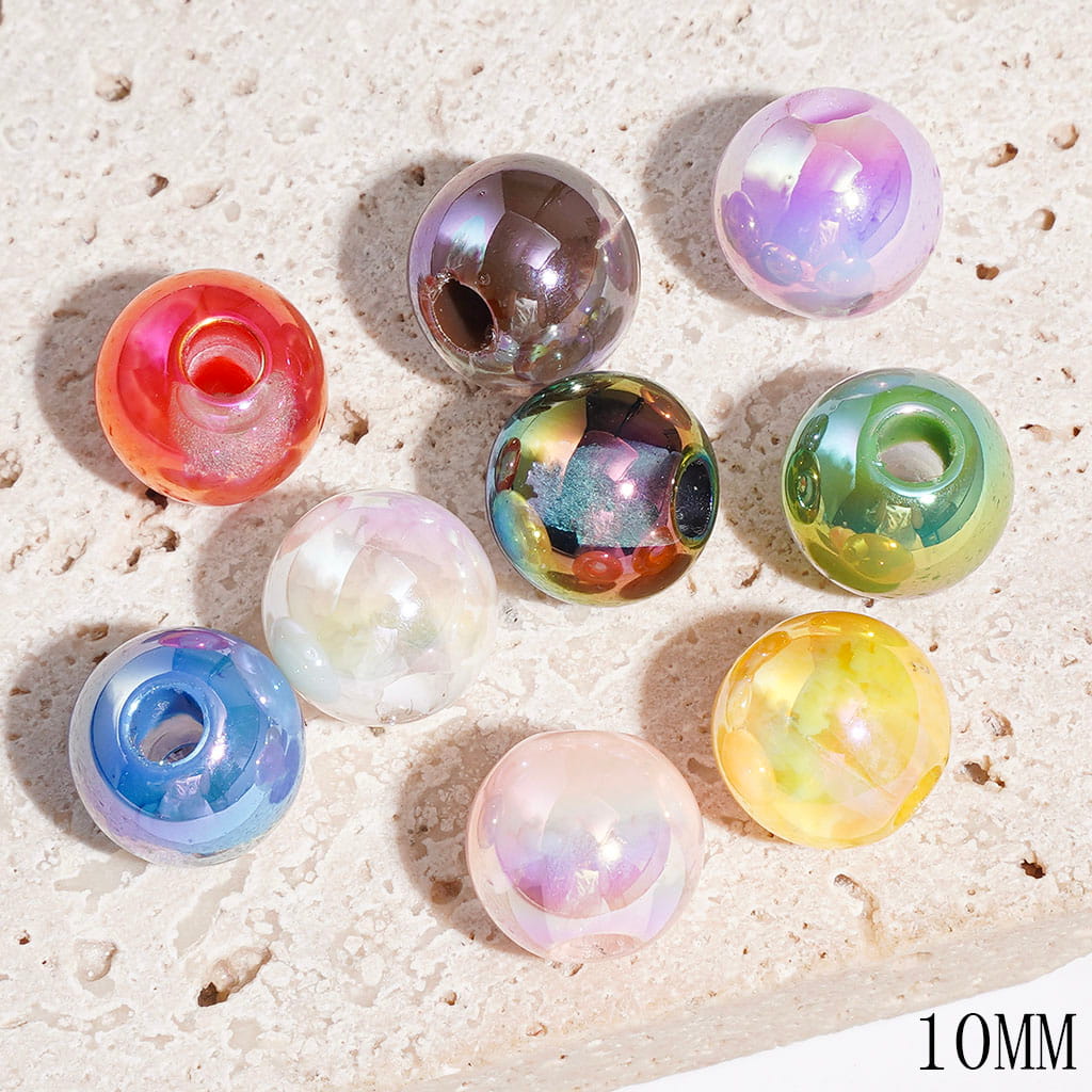 UV-Coated Abstract Cloud Design Semi-Clear Acrylic Beads f for DIY Bracelets & Necklets & Waist Chains, 10MM, Random Mix
