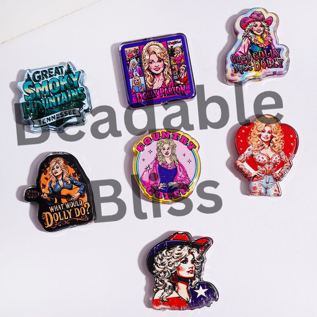 American Countryside Singer Character Acrylic Beads, Semi-Clear, Random Mix