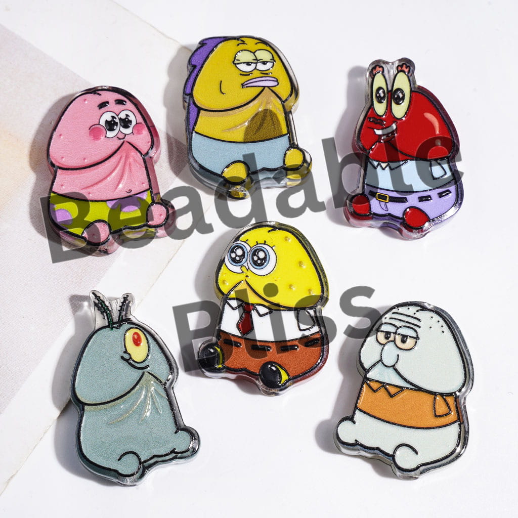 Acrylic Beads Baby Sponge Character Series, Man Exclusive, Random Mix