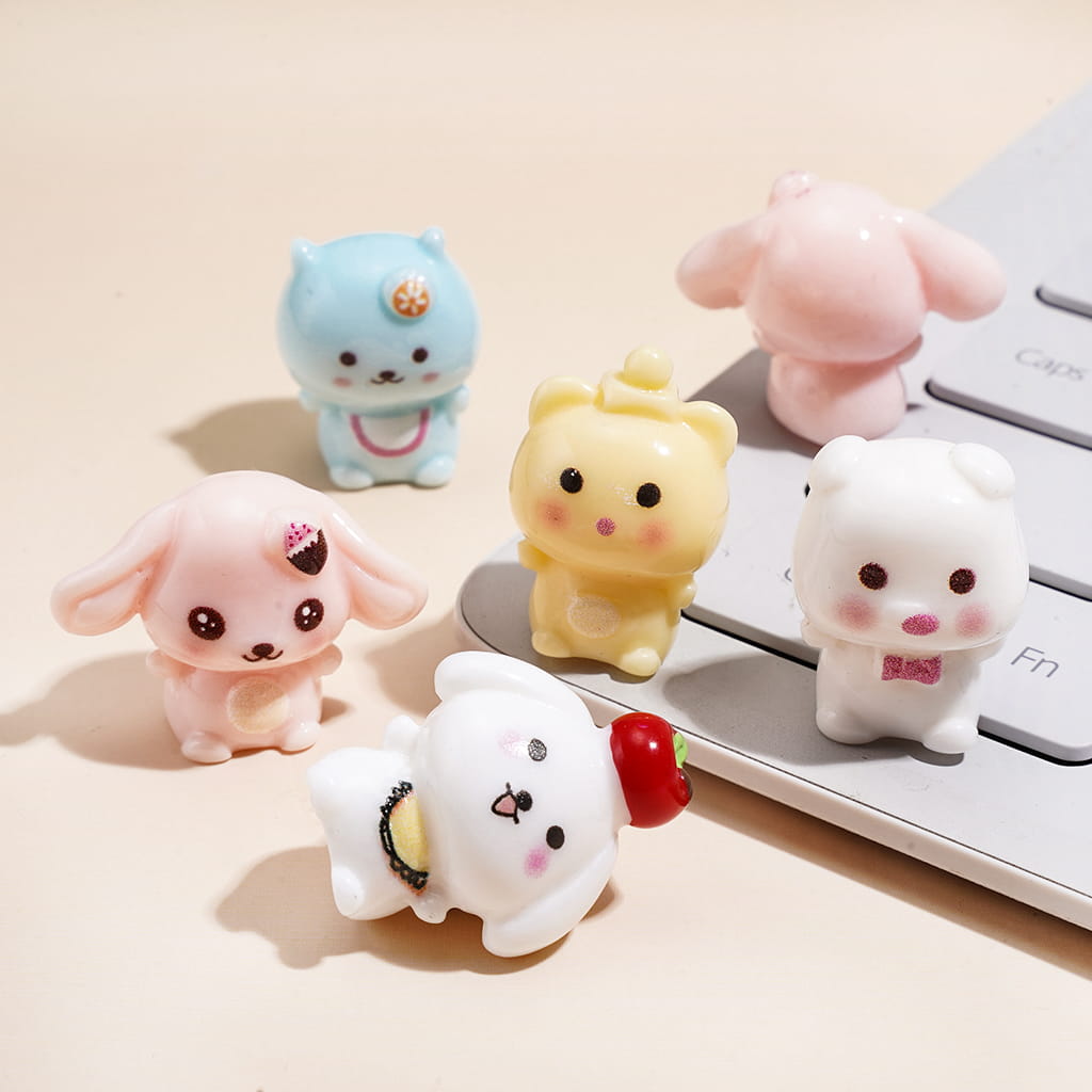 Acrylic Beads Cute Cartoon Mini Animals, Assorted Style, Random Mix