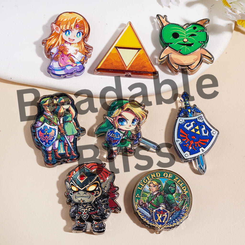 Elf Warrior Game Character Series Acrylic Beads, Semi-Clear Random Mix