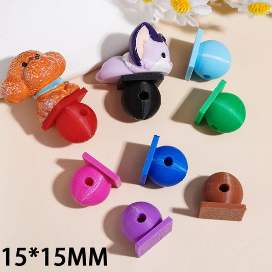 Acrylic Flat Back Attachment Beads for Beadable Pens, Horizontal Hole, 15×15MM, Assorted Colors, Random Mix