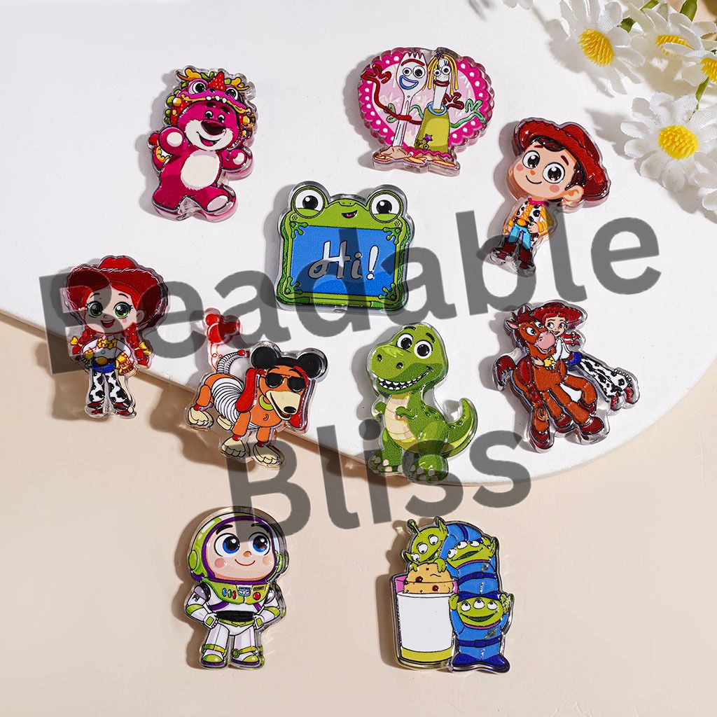 Acrylic Beads Cute Toy Adventure Character Series, Semi-Clear, Random Mix