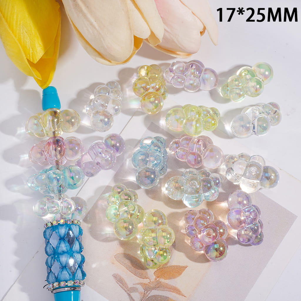 Acrylic Beads Cloud Series, Clear, 17*25MM, Random Mix