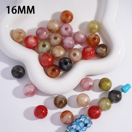 Gold Glitter, Cloud Texture Acrylic Bracelet Beads 16 MM Random Mix