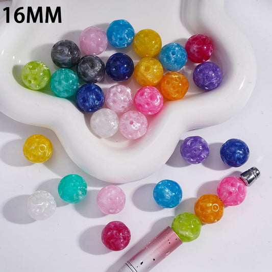 Meteorite Design with Glitter Cloud Texture Round Acrylic Beads 16MM Random Mix