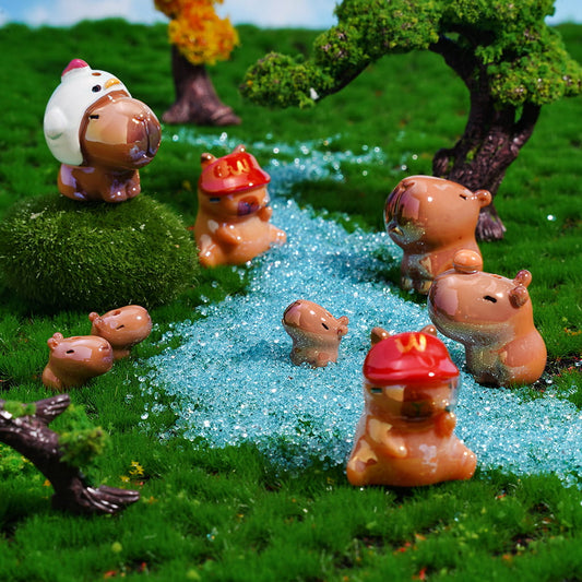 UV Coating Adorable Capybara in Various Style Acrylic Beads Random Mix