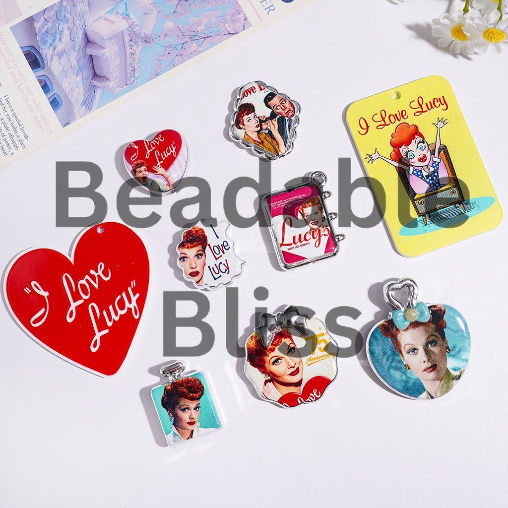 Acrylic Beads and Pendants Lover Character Series, Random Mix