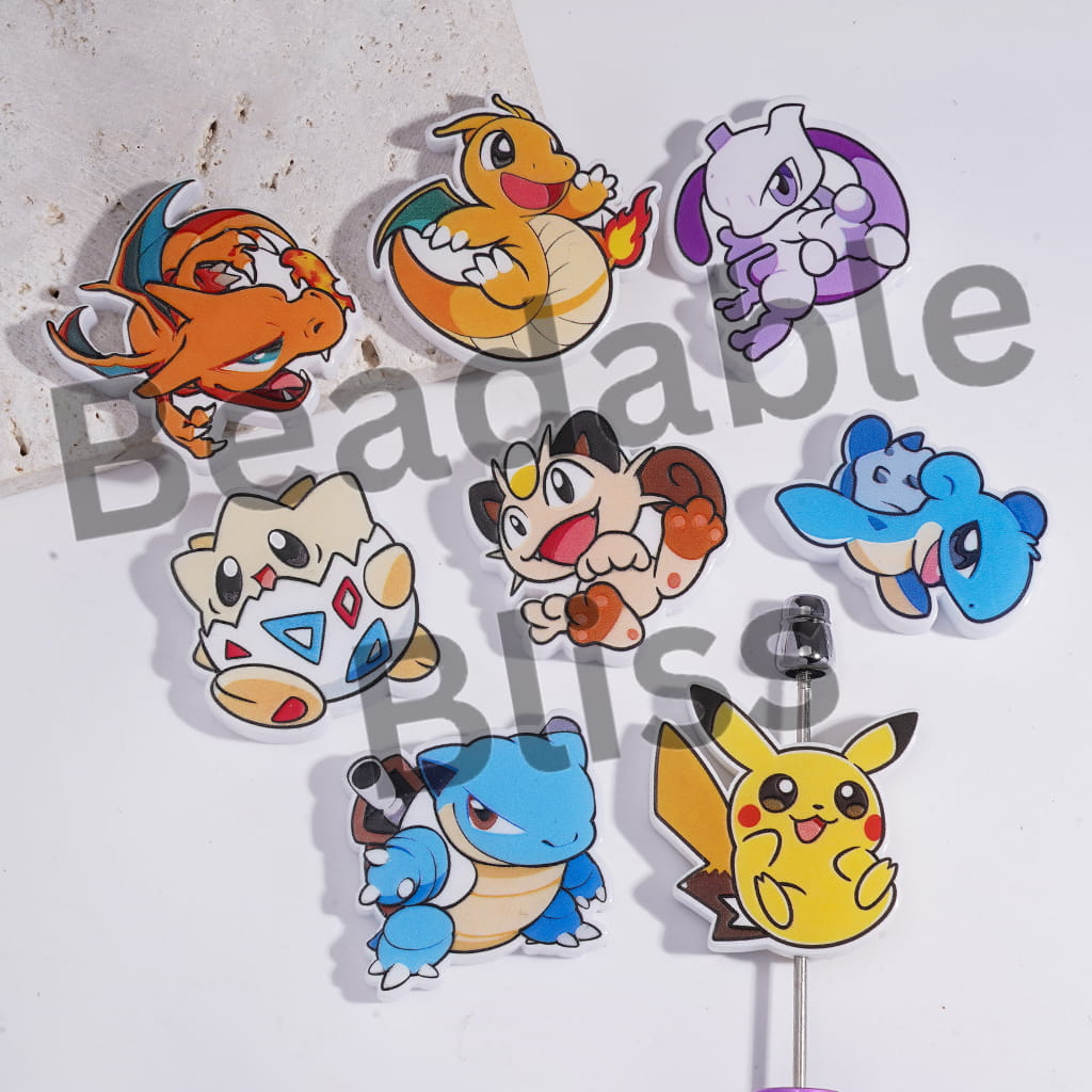 Acrylic Beads Small Monster Character Series, Random Mix