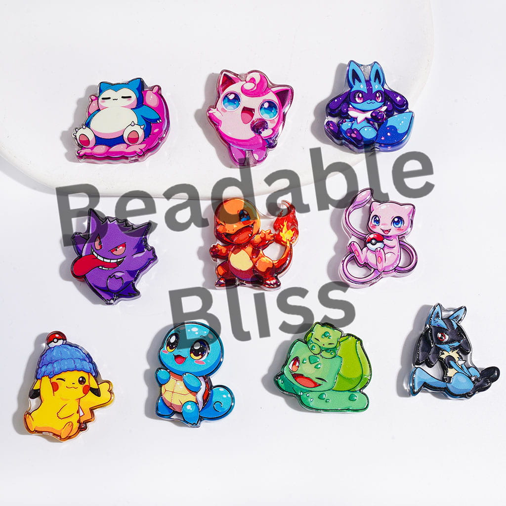 Small Monster Character Series Acrylic Beads, Semi-Clear, Random Mix