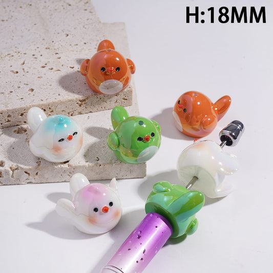 UV Coating Bird Character in Opening Wings, Acrylic Beads Height 18MM Random Mix
