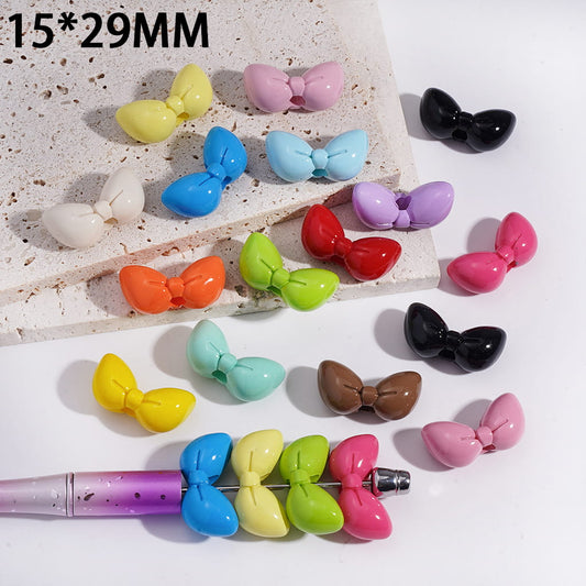 Multicolor Bowtie Shape Acrylic Beads 15*29MM, Random Mix