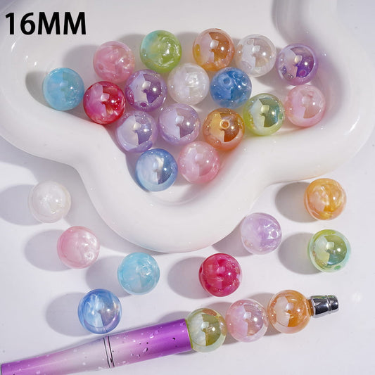 Abstract Cloud Texture Pastel Series Round Acrylic Beads for Bracelets 16MM  Random Mix
