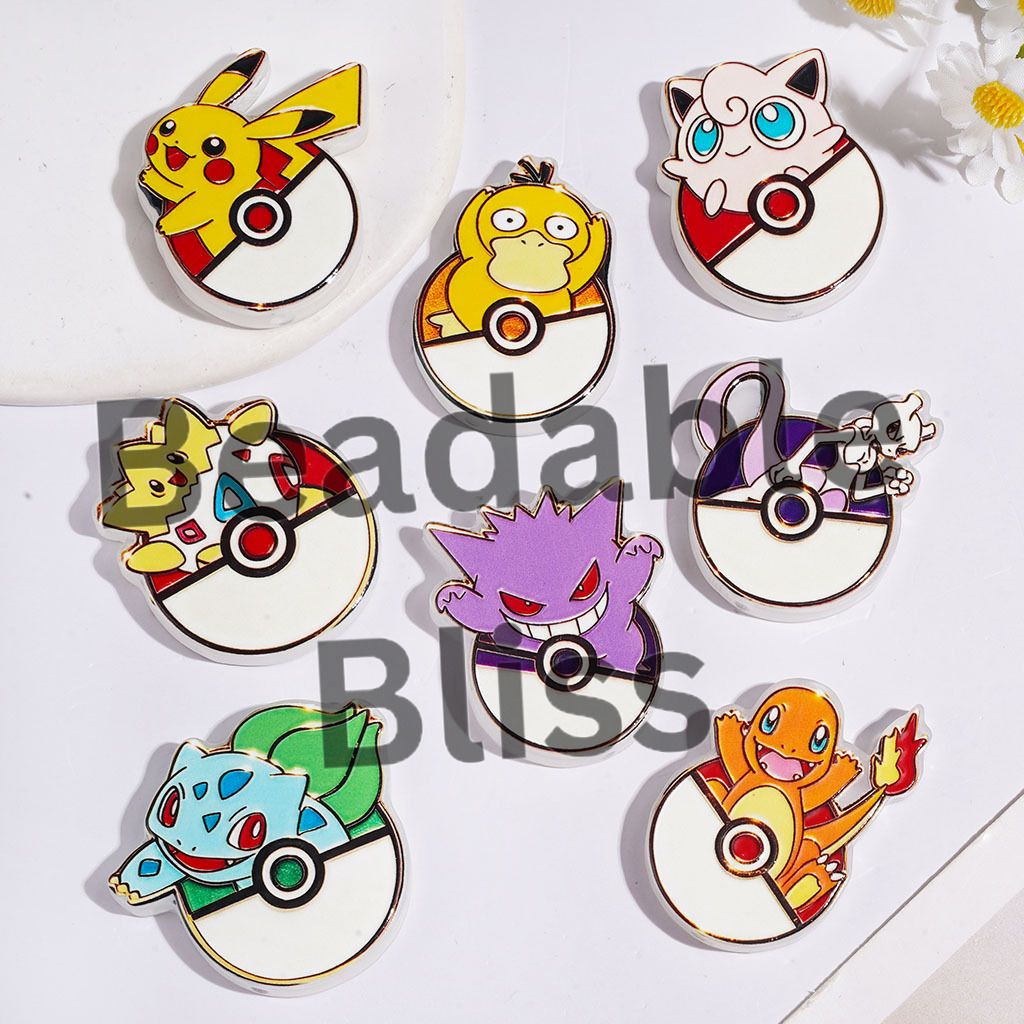 Acrylic Beads Magic Egg with Small Monster Character Series, Random Mix