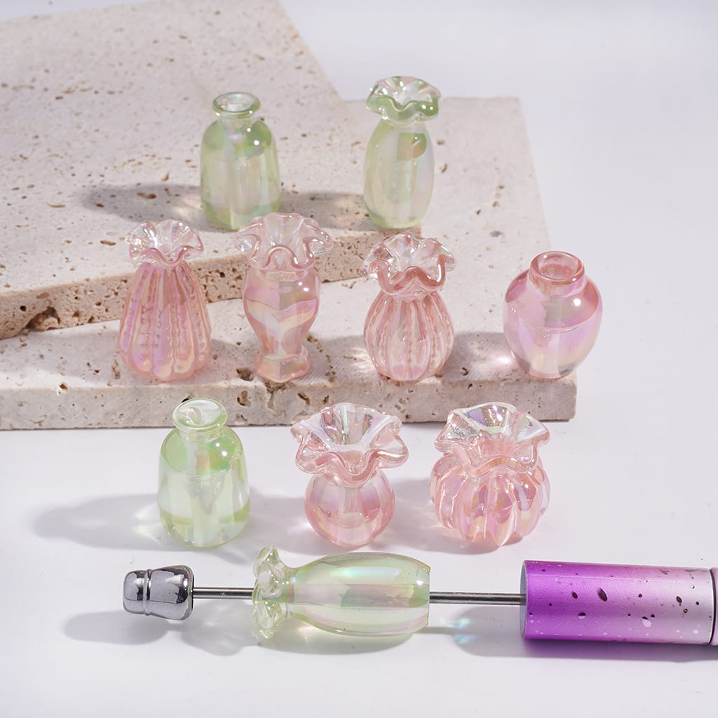 UV Coating Translucent Vase Pastel Color Series in  Version Style Version Style  Acrylic Beads Random Mix