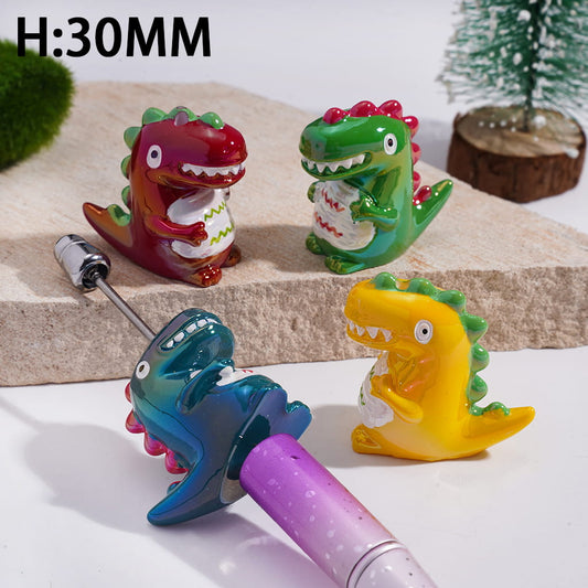 UV Coating Cute Dinosaur Series in Version Style 30MM Height Acrylic Beads Random Mix
