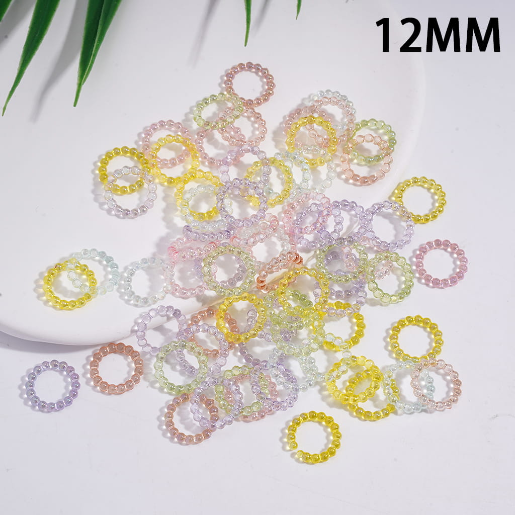 Semi Transparent Candy Colorful Round Acrylic Pearl Spacers Beads 12MM, Random Mix