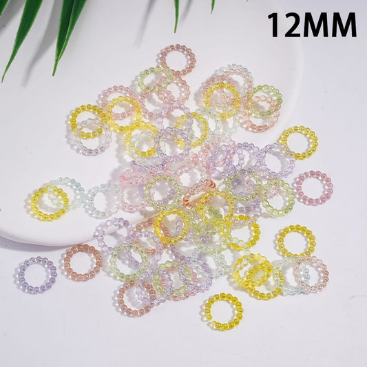 Semi Transparent Candy Colorful Round Acrylic Pearl Spacers Beads 12MM, Random Mix