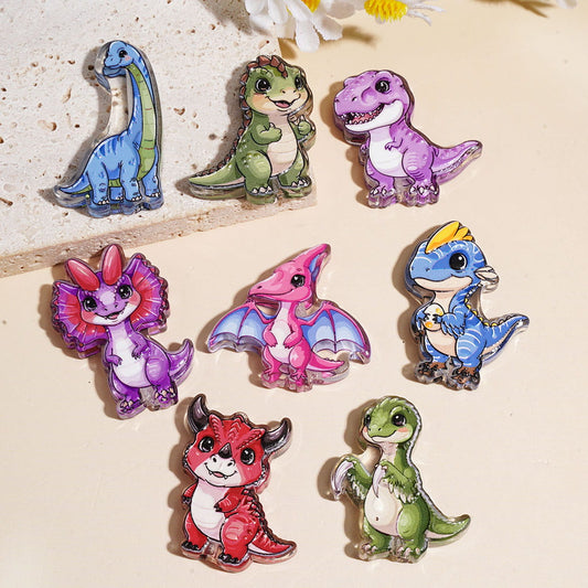 Cute Cartoon Baby Dinosaur Character Assorted Style Acrylic Beads, Random Mix
