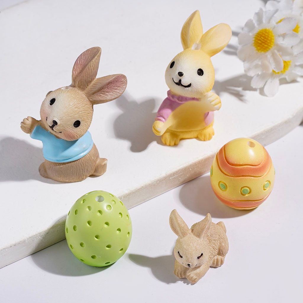 Acrylic Beads Rabbit and Egg in Easter Theme, Random Mix (Please Read the Description)