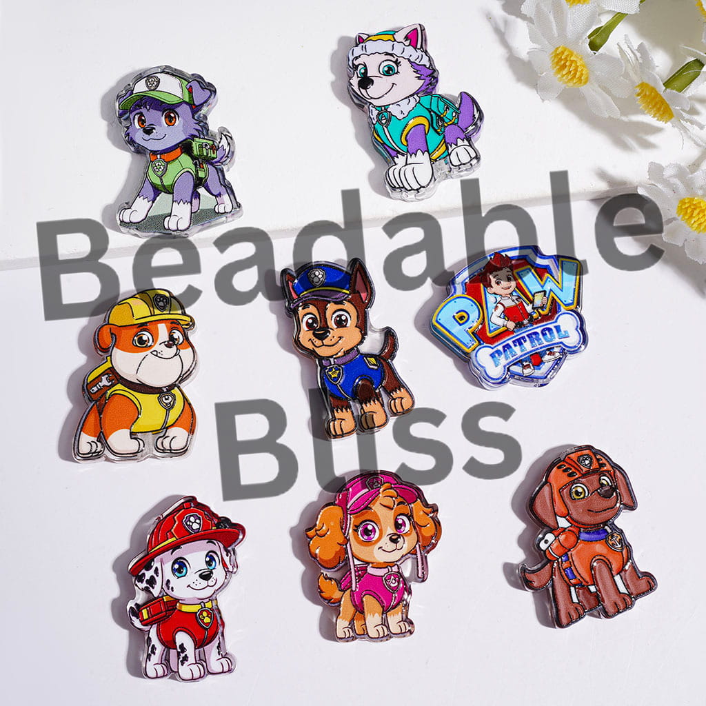 Dog Adventurer Character Series Acrylic Beads, Random Mix
