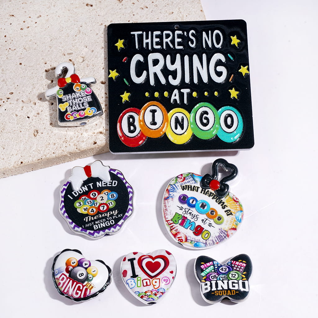 Acrylic Beads and Pendants Bingo Game Series, Random Mix