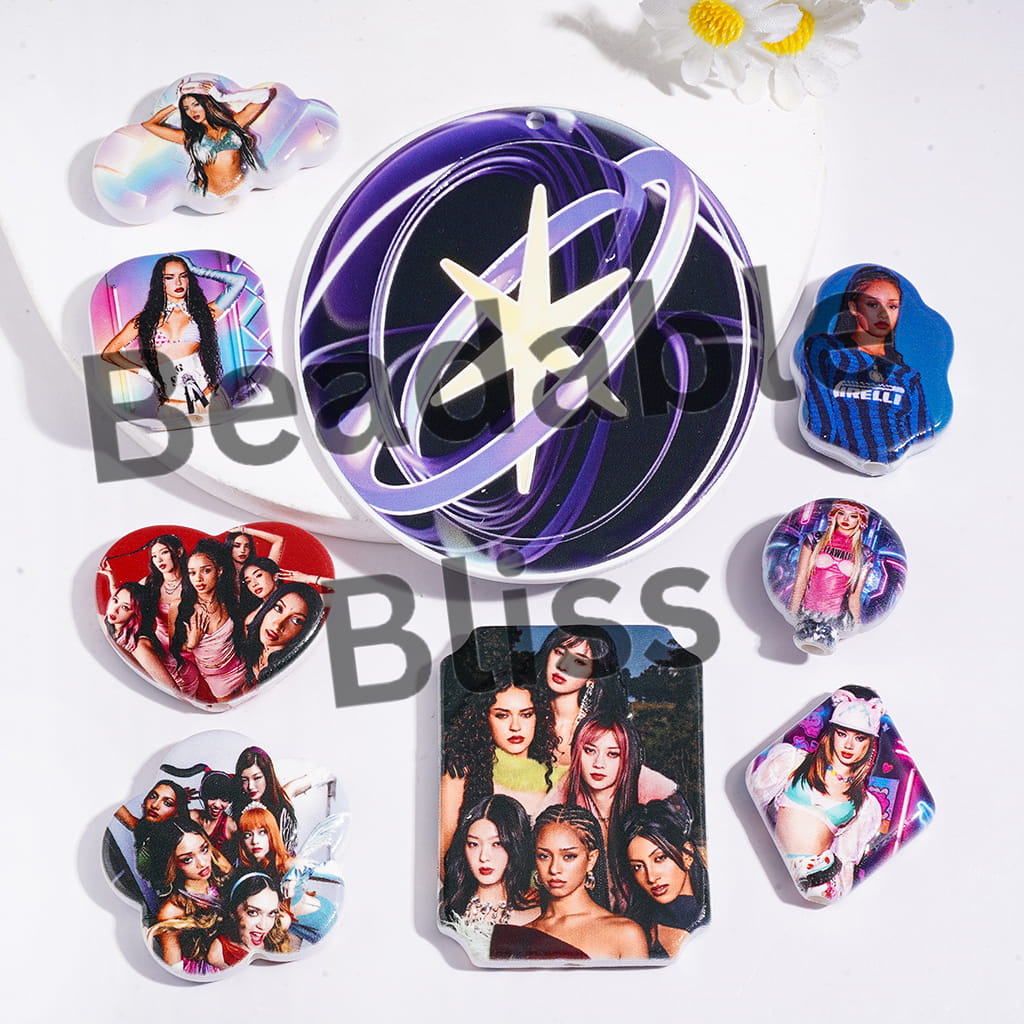 Acrylic Beads and Pendants Korea Girl Group Series, Random Mix