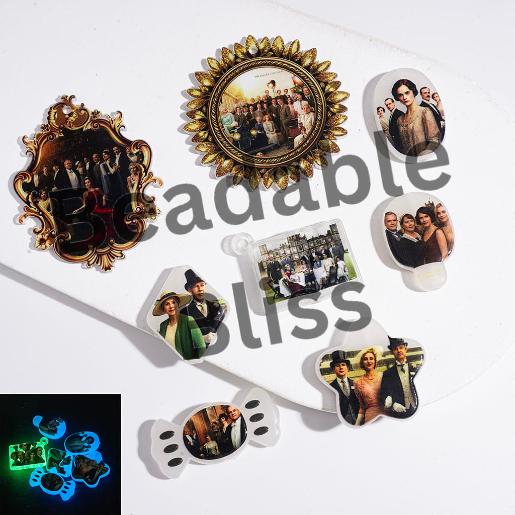 Acrylic Beads and Pendants Luminous Noble Earl Marquis Abbey Story Series, Random Mix