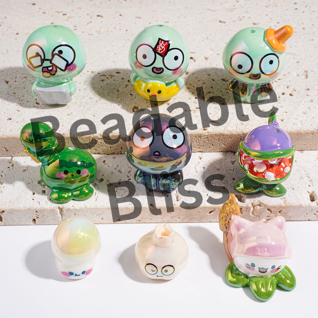Acrylic Beads UV-Coated Plants PK Zombies Characters Series, Random Mix