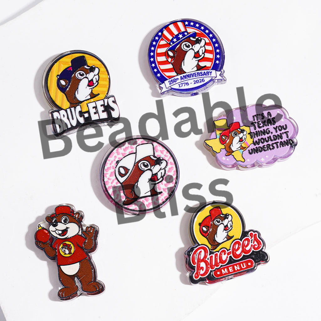 Acrylic Beads Cute Beaver in Various Style, Semi-Clear, Random Mix
