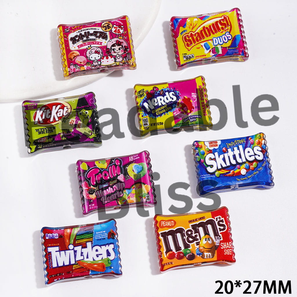 Candy Chip in Diverse Style Acrylic Beads, Semi-Clear, 20*27MM Random Mix
