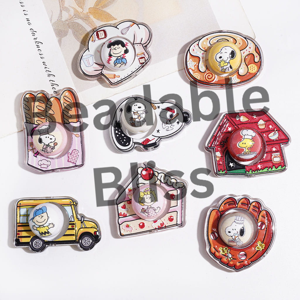 Acrylic Beads Beagle Dog Collection Set, Hollowed Bread Chef Hat Bus Dessert Kennel Baseball Glove & Round Beads, Random Mix