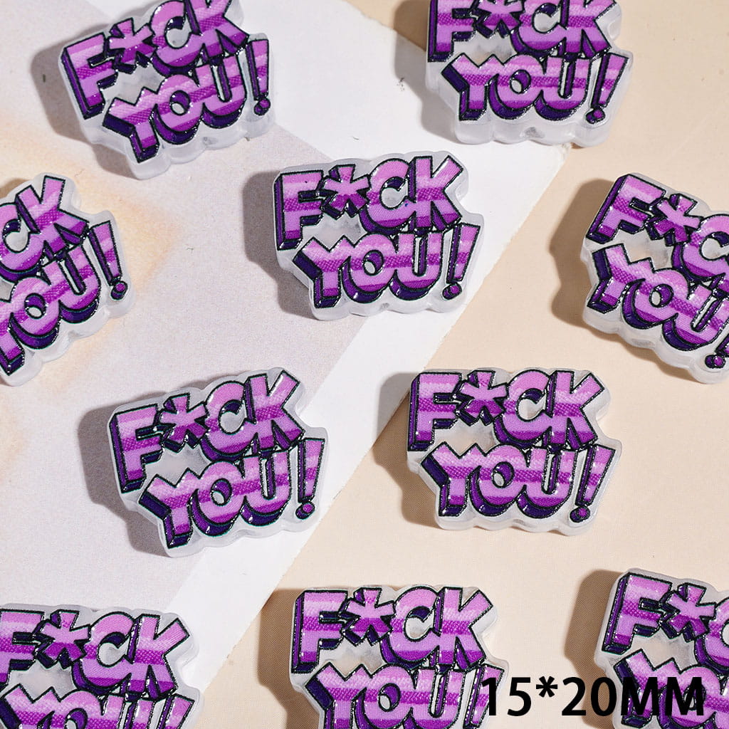 Text Humor Theme Acrylic Beads, Various Style