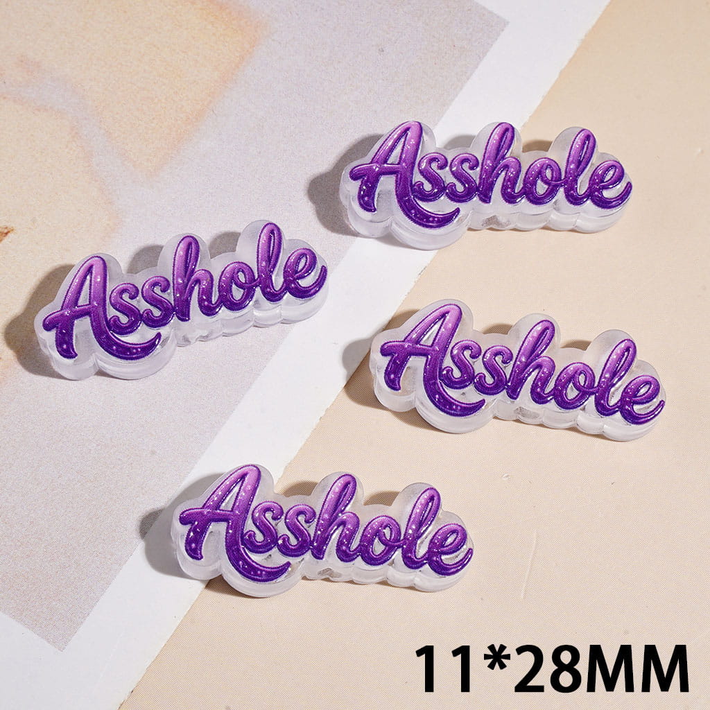 Text Humor Theme Acrylic Beads, Various Style