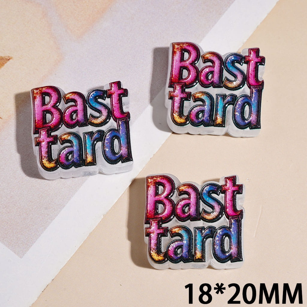 Text Humor Theme Acrylic Beads, Various Style