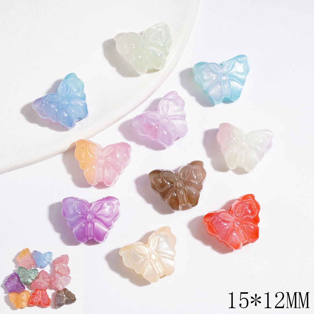 Acrylic Beads Color Changing Butterfly Gradient, 15*12MM Multi-Color Random Mix