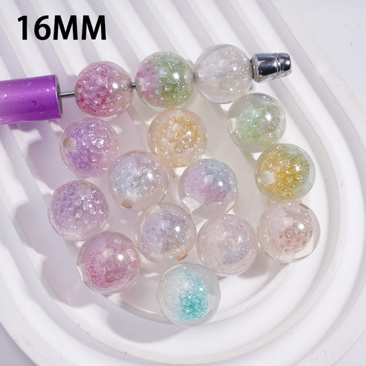 Strawberry & Glitter Embedded Inside Acrylic Beads for Bracelets 16MM Clear Random Mix