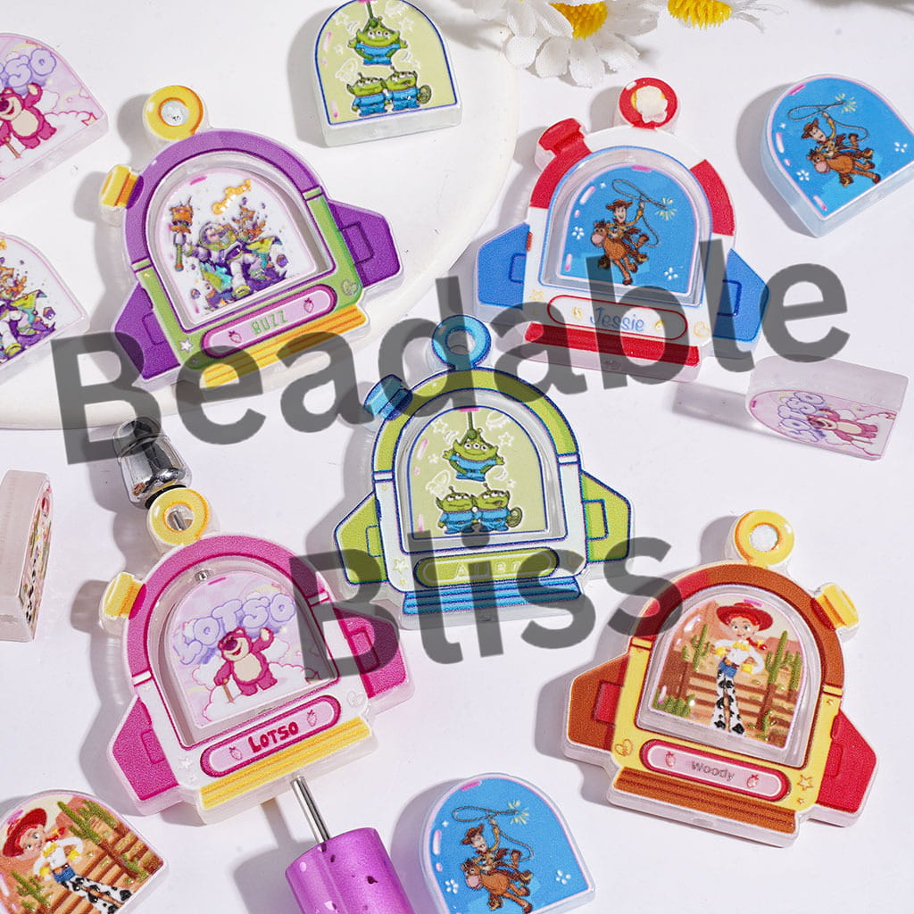 Acrylic Beads and Pendants Toy Adventure Character Rocket Spacecraft Design & Archway Shaped Piece, Random Mix (Please Read Description)