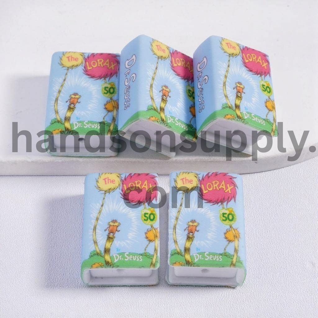 3D Mini Book Environmental Protection Theme Children’s Literature Design Multi Color Silicone Focal Beads