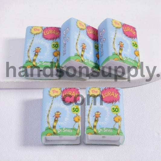 3D Mini Book Environmental Protection Theme Children’s Literature Design Multi Color Silicone Focal Beads